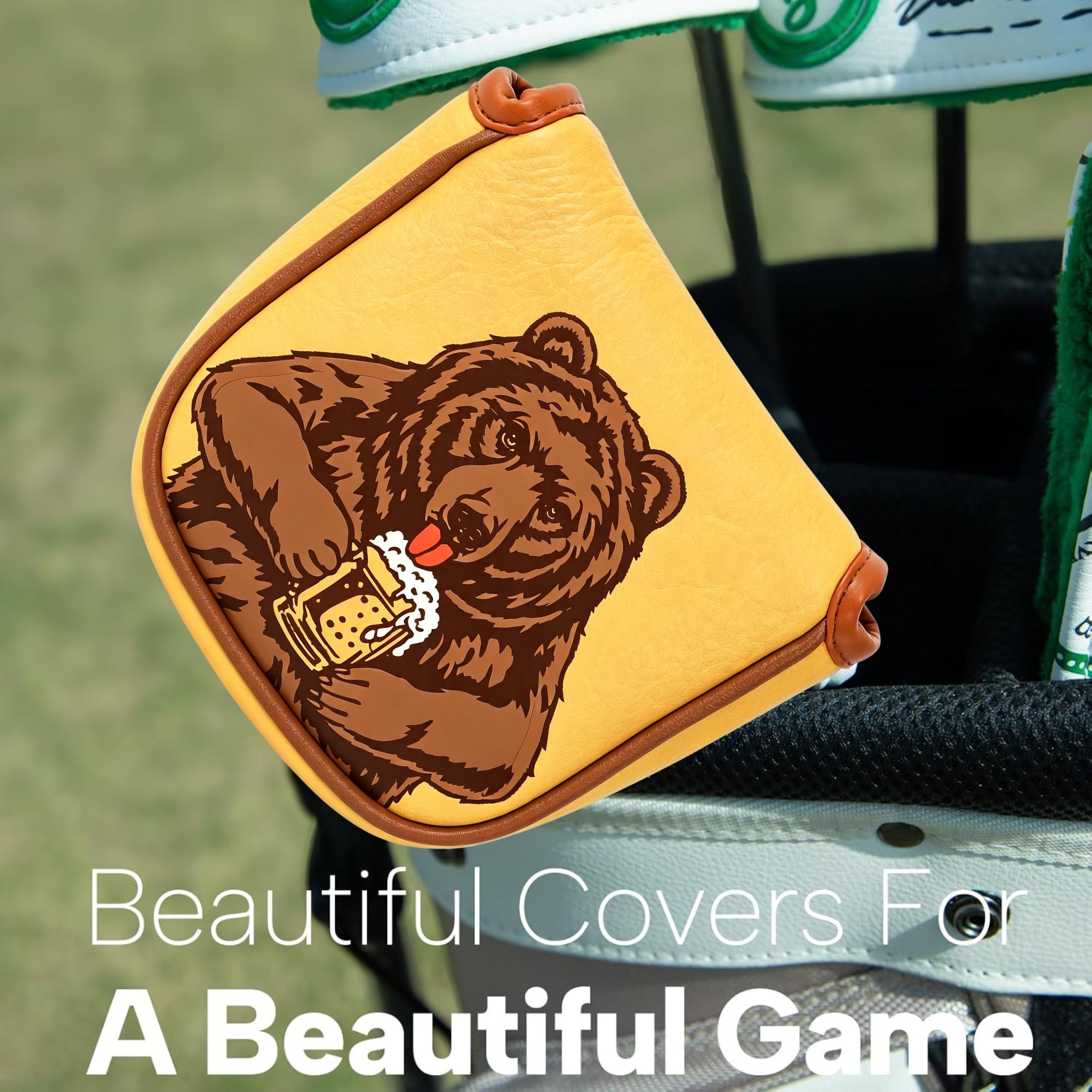 Skull Embroidered Golf Mallet  - Headcover Driver ulasan dan harga