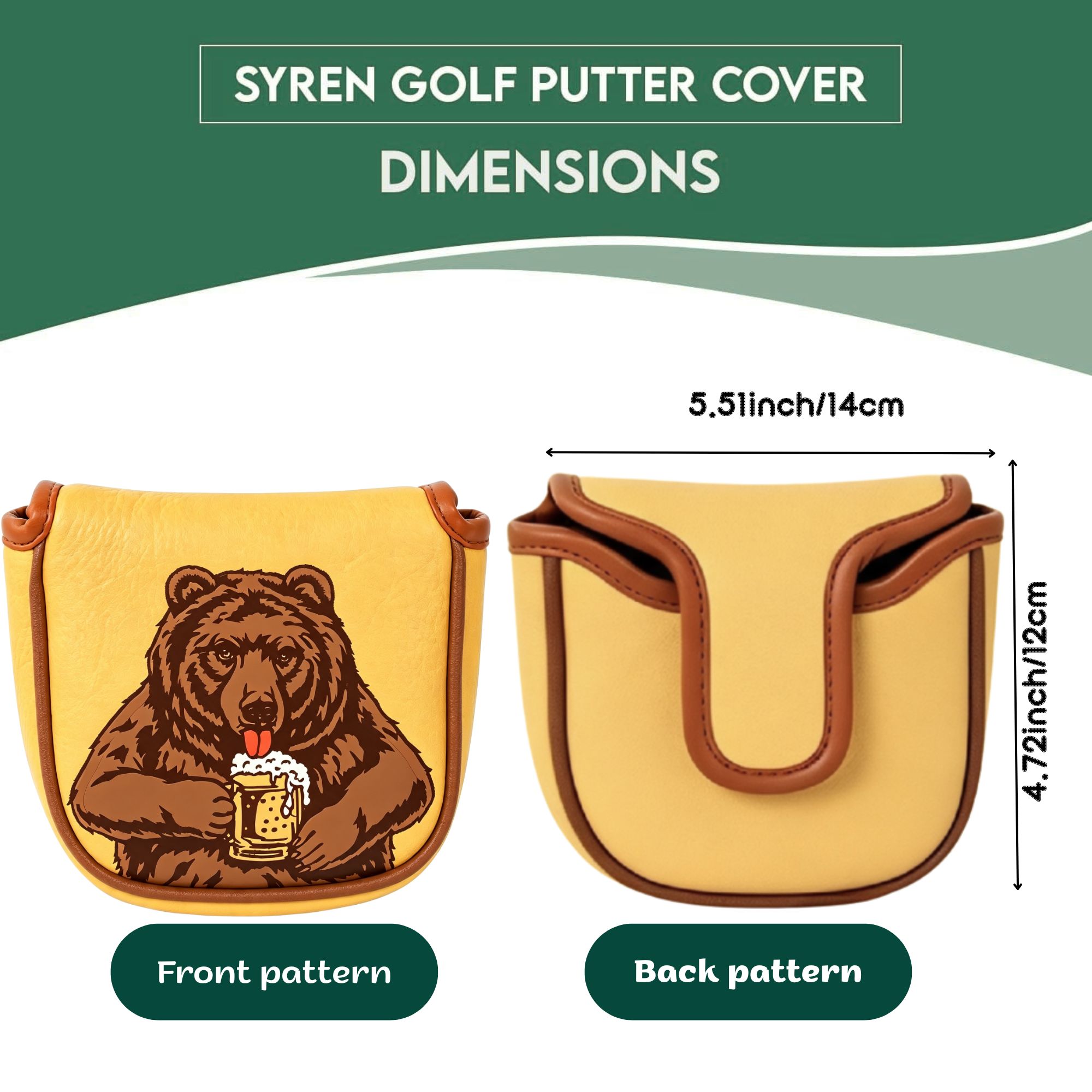 Skull Embroidered Golf Mallet  - Headcover Driver ulasan dan harga