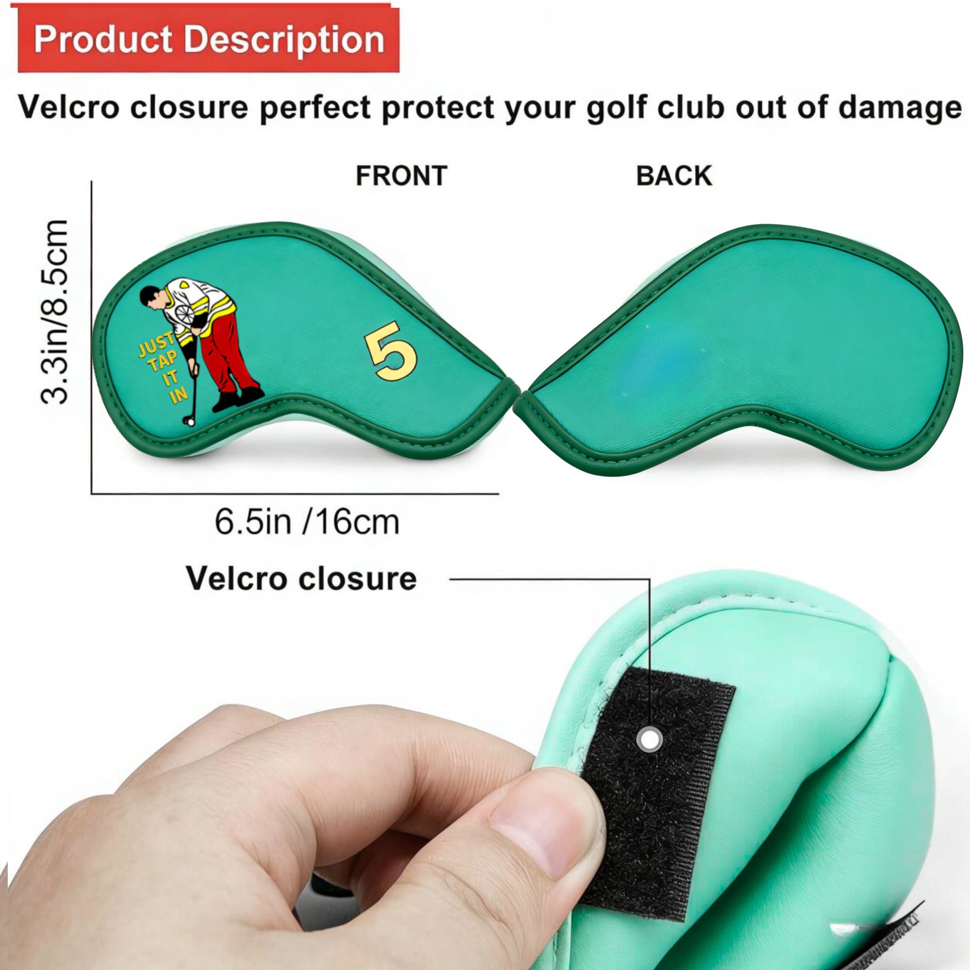 9 pcs Golf Iron Covers with Fu - Headcover Driver ulasan dan harga