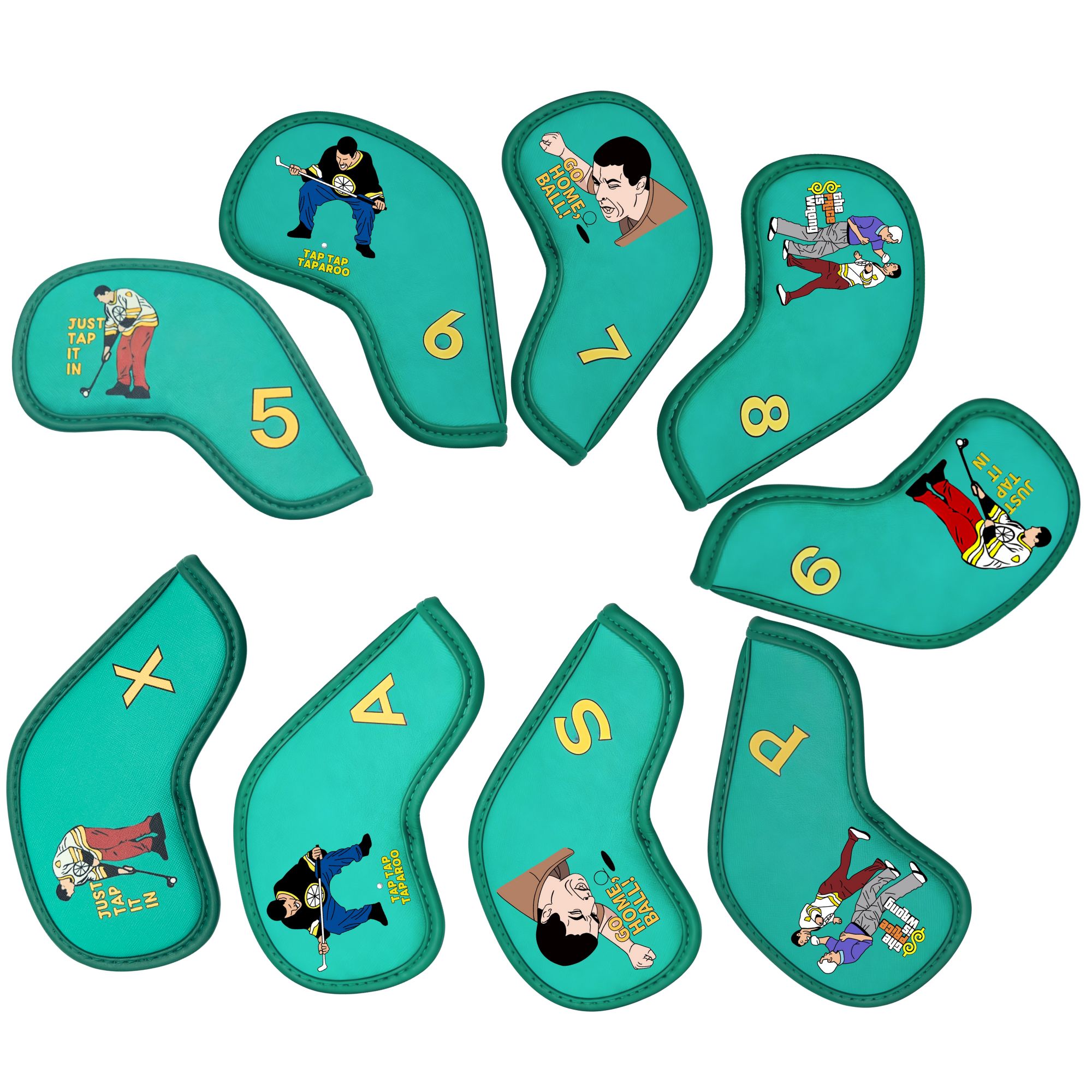 9 pcs Golf Iron Covers with Fu - Headcover Driver ulasan dan harga